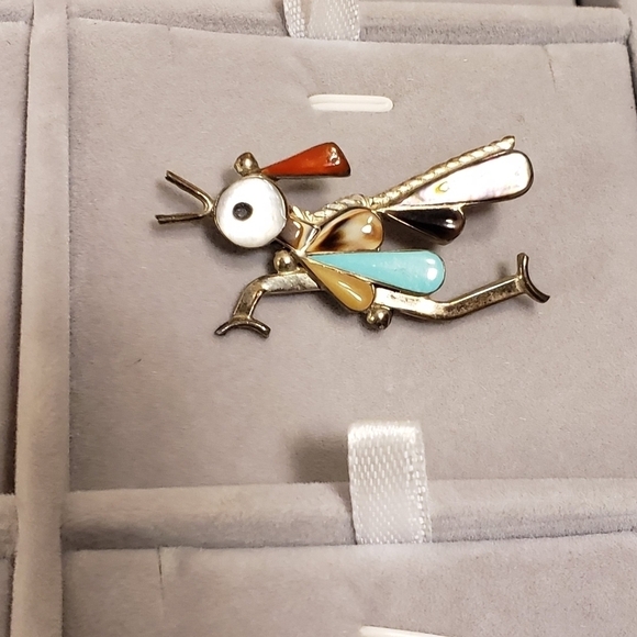 Vintage ZUNI ROADRUNNER Brooch  & Pendant - Picture 2 of 7